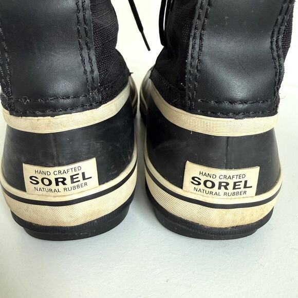 SOREL Waterproof Winter Boots Black Faux Shearling Women Size 11 Snow Mountain - Picture 6 of 7